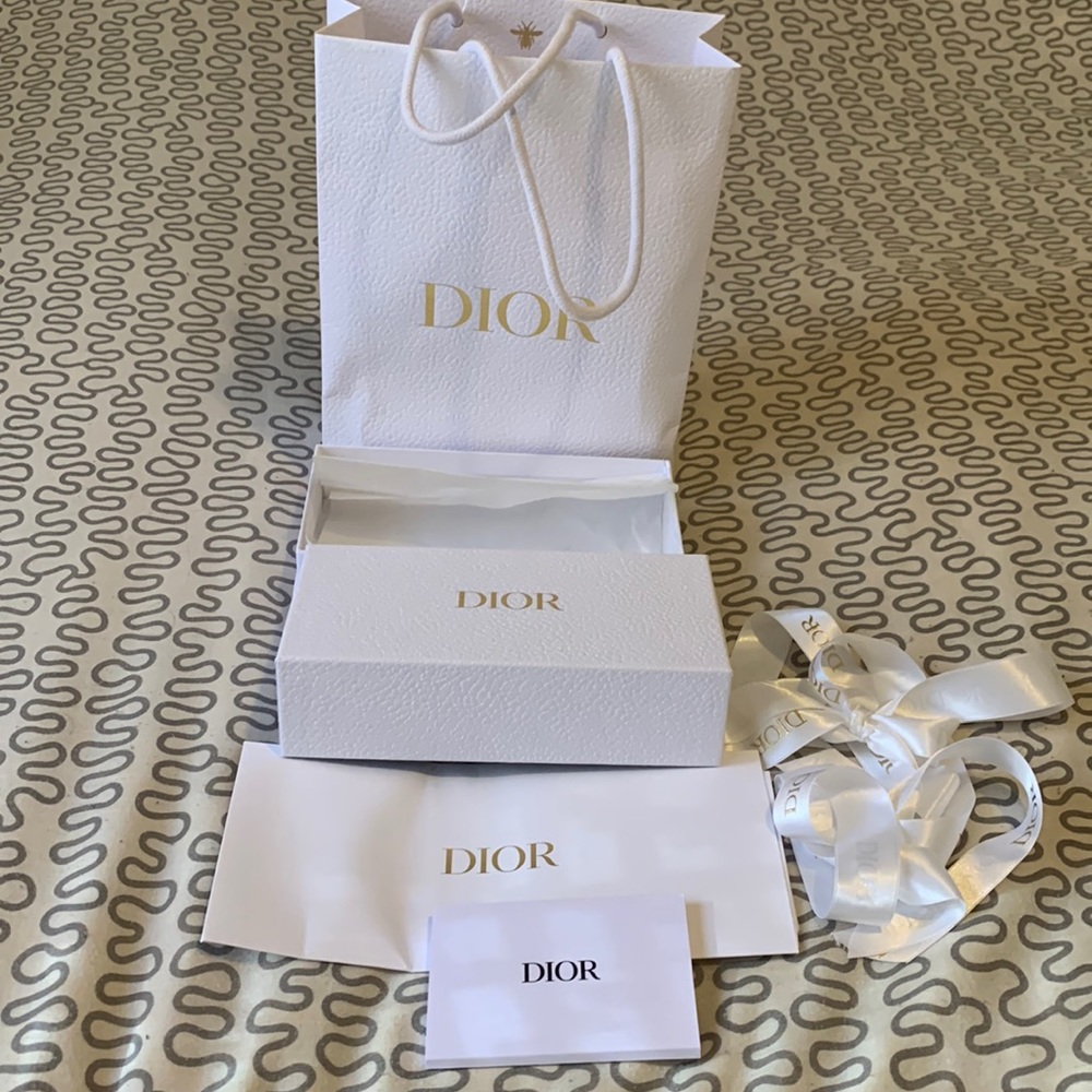 Dior empty box with shopping bag & ribbons and booklets